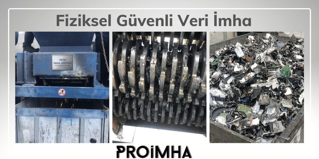 İmha ünitesi, parçalama bıçakları ve imha sonrası biriken parçalar