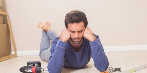 casual man lying floor using tablet pc diy instructions 13339 284965