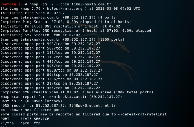 nmap taramasi nmap taramasi