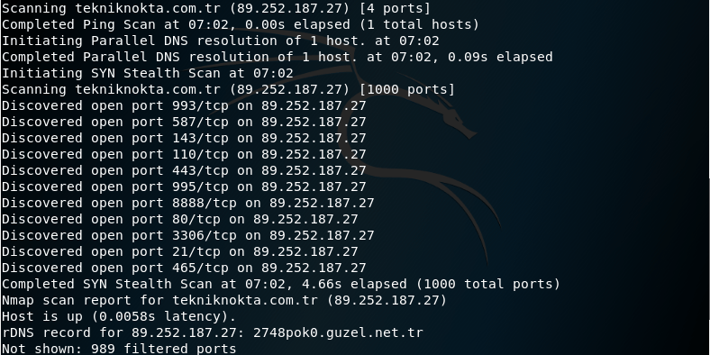 nmap taramasi nmap taramasi